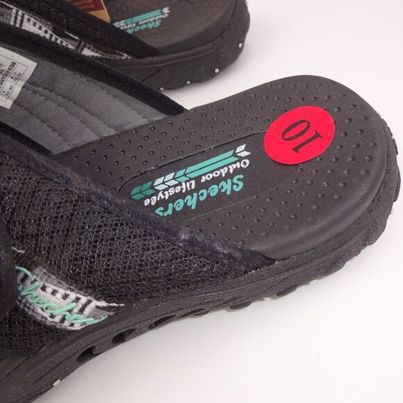 NWT New Womens Skechers Reggaes Black Sandals 10 Outdoor Lifestyle Grey White - Picture 6 of 11